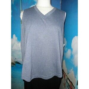 NEW by THE BODY CO. TANK TOP, ACTIVEWEAR, WORKOUT V-NECK WEATHERED BLUE SIZE XL.
